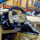 Many of the Lego Chiron’s interior elements don’t actually work, but the brake pedal and steering wheel do.